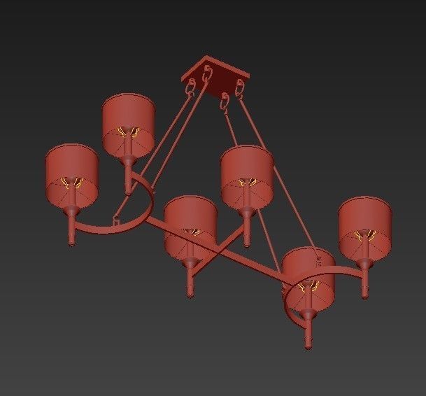 FAIRMONT light chandelier with lampshade 3D model_3