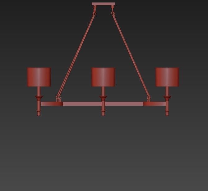 FAIRMONT light chandelier with lampshade 3D model_2