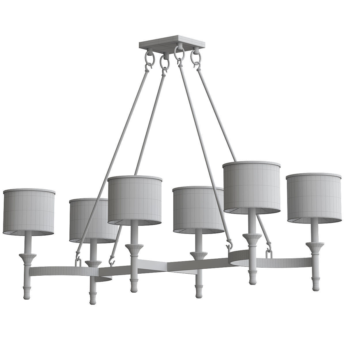 FAIRMONT light chandelier with lampshade 3D model_1