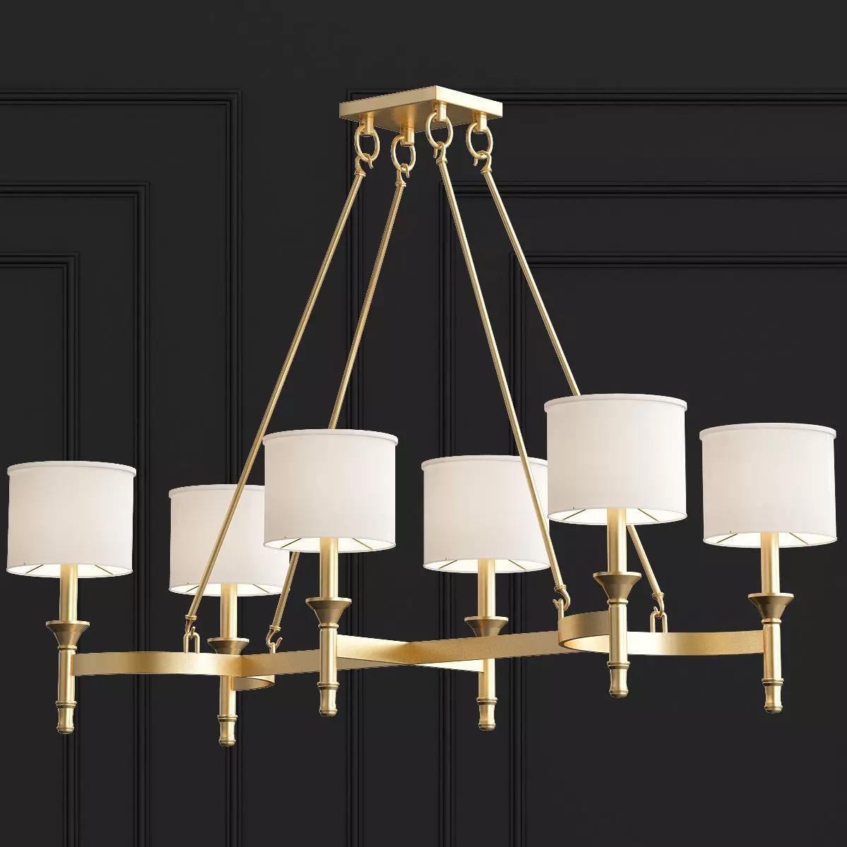FAIRMONT light chandelier with lampshade 3D model_0
