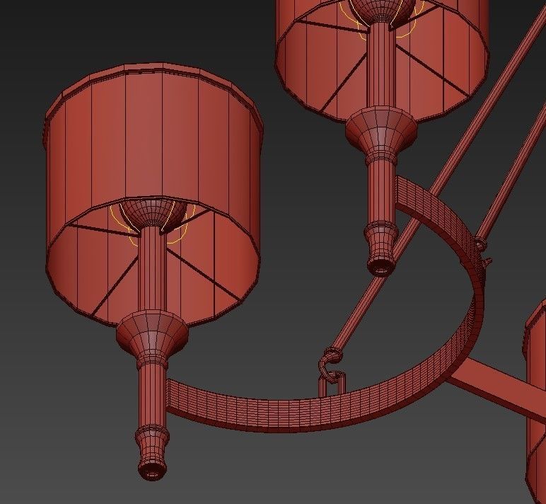 FAIRMONT light chandelier with lampshade 3D model_6