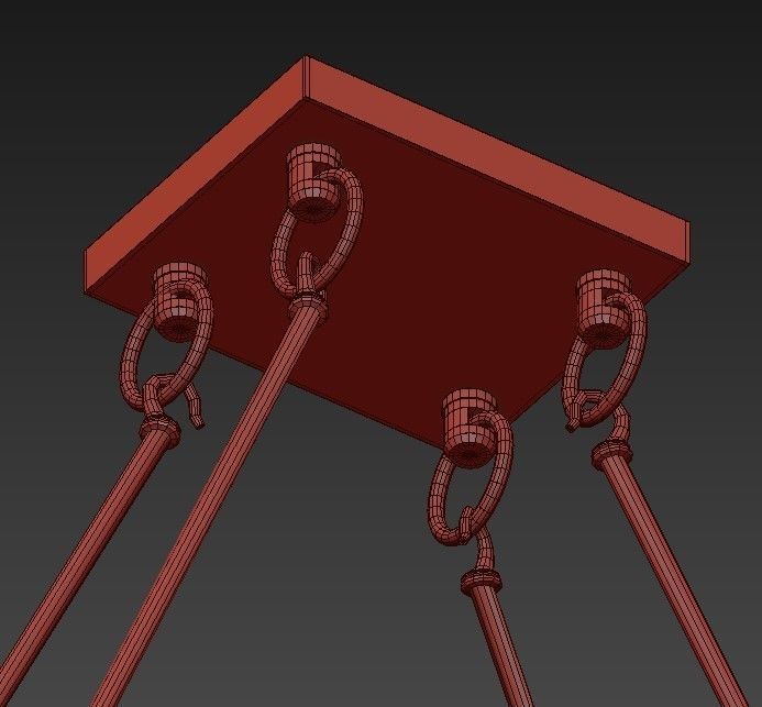 FAIRMONT light chandelier with lampshade 3D model_5