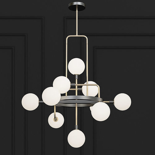 VIAGGIO chandelier with balls hanging from it 3D model