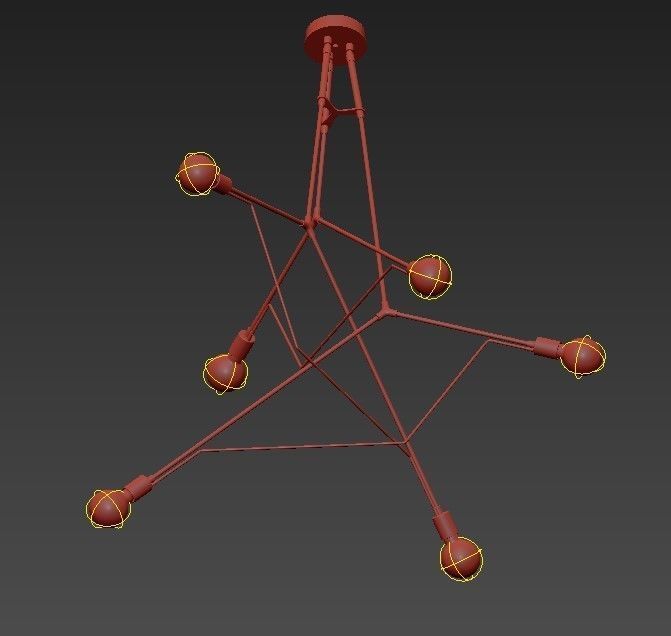 DIVERGENCE chandelier with four lights 3D model_6