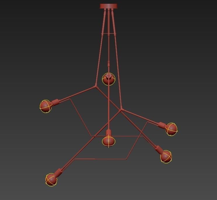 DIVERGENCE chandelier with four lights 3D model_4