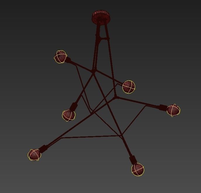 DIVERGENCE chandelier with four lights 3D model_5