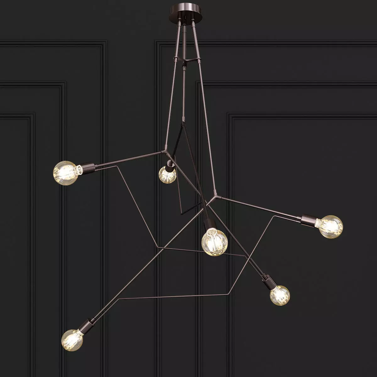 DIVERGENCE chandelier with four lights 3D model_0