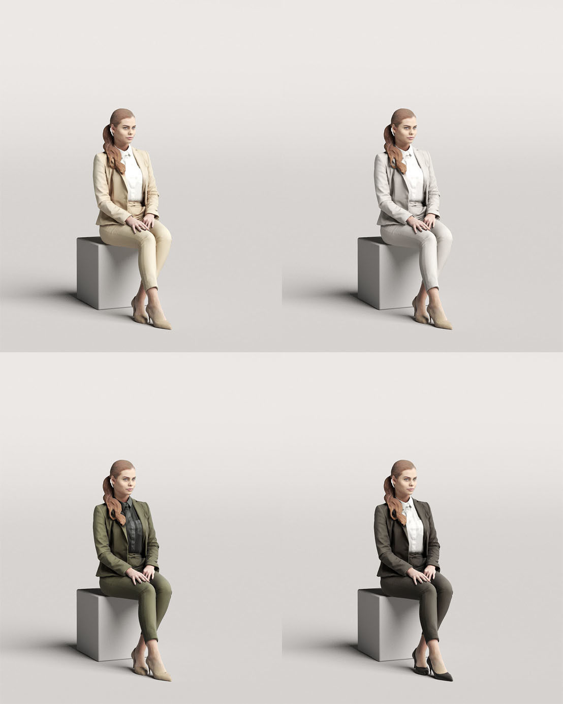 Humano 5-Pack -Business meeting - 5x 3D models 01B 3D Model Collection_9