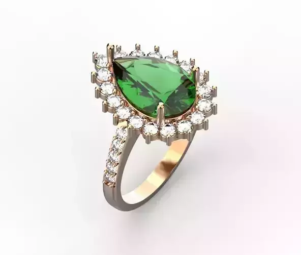 Ring with pear shaped stone 