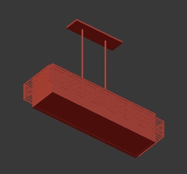 KENNEY rectangular pendant light fixture 3D model_2