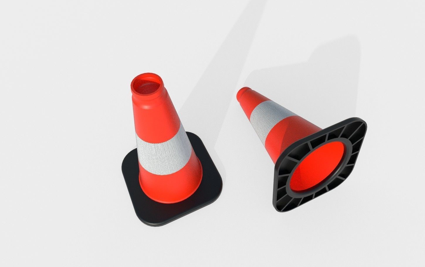 Road Cone M2 - with STL Low-poly 3D model_10
