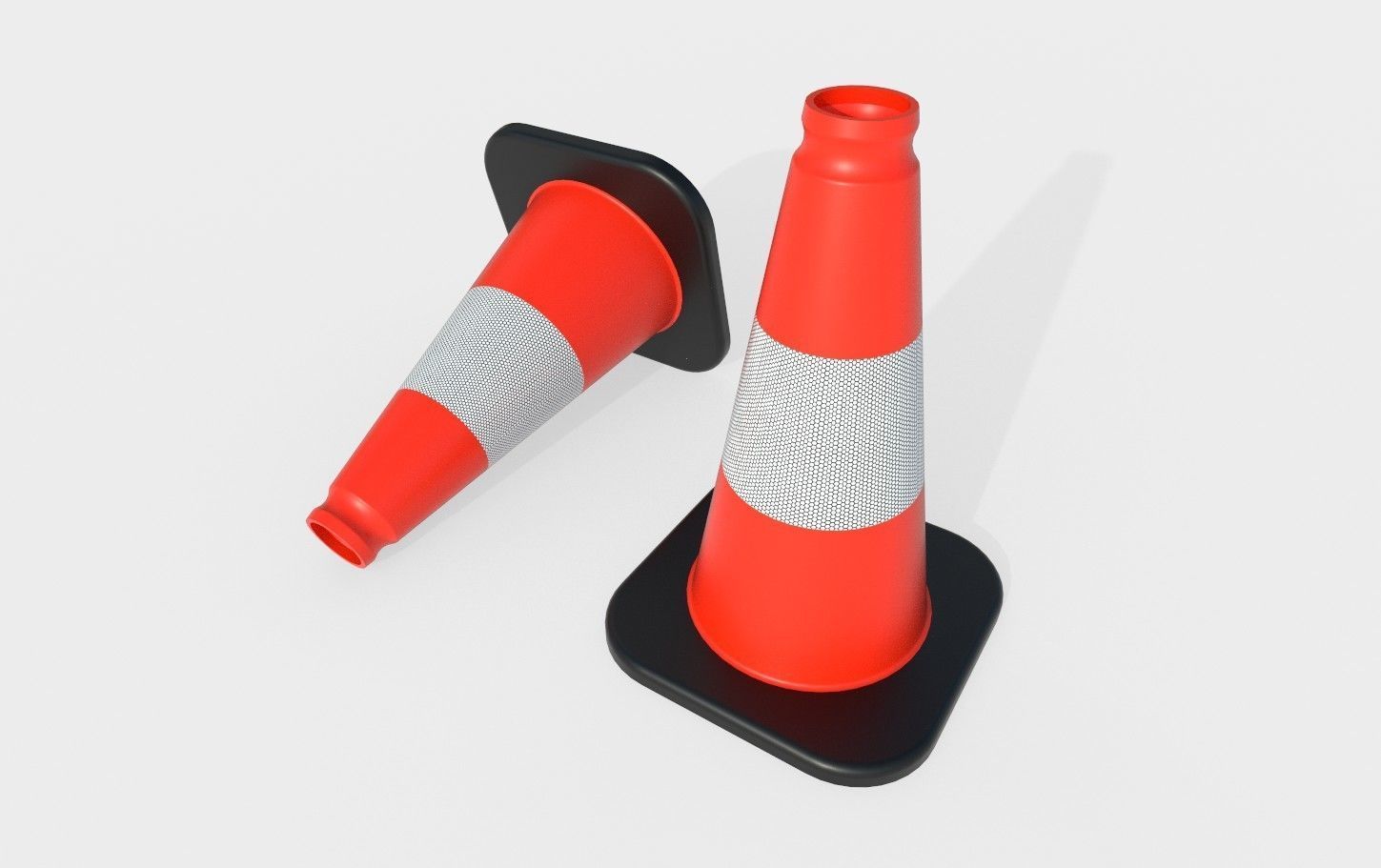 Road Cone M2 - with STL Low-poly 3D model_7