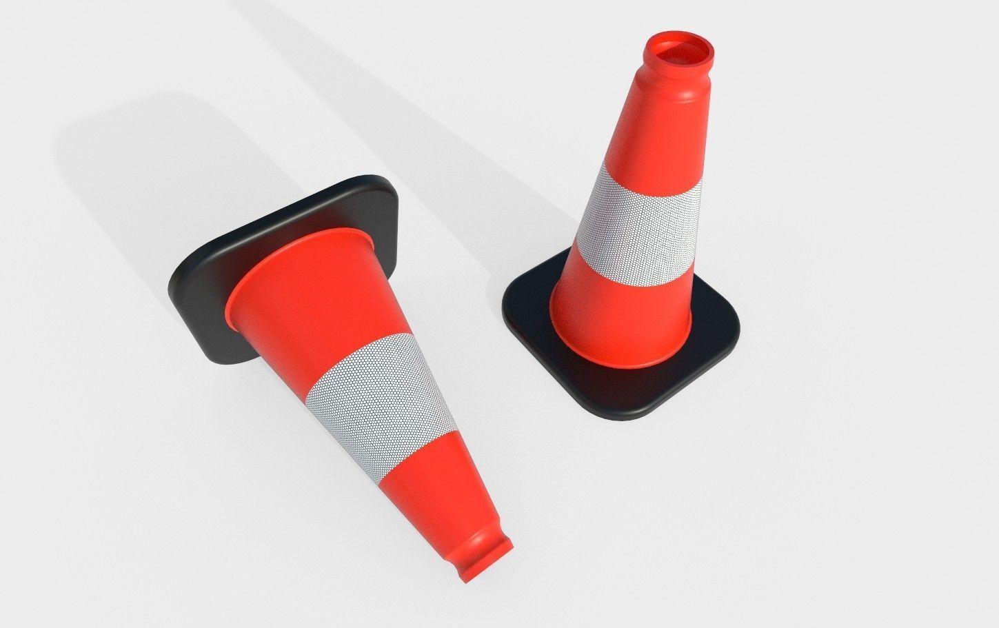 Road Cone M2 - with STL Low-poly 3D model_6