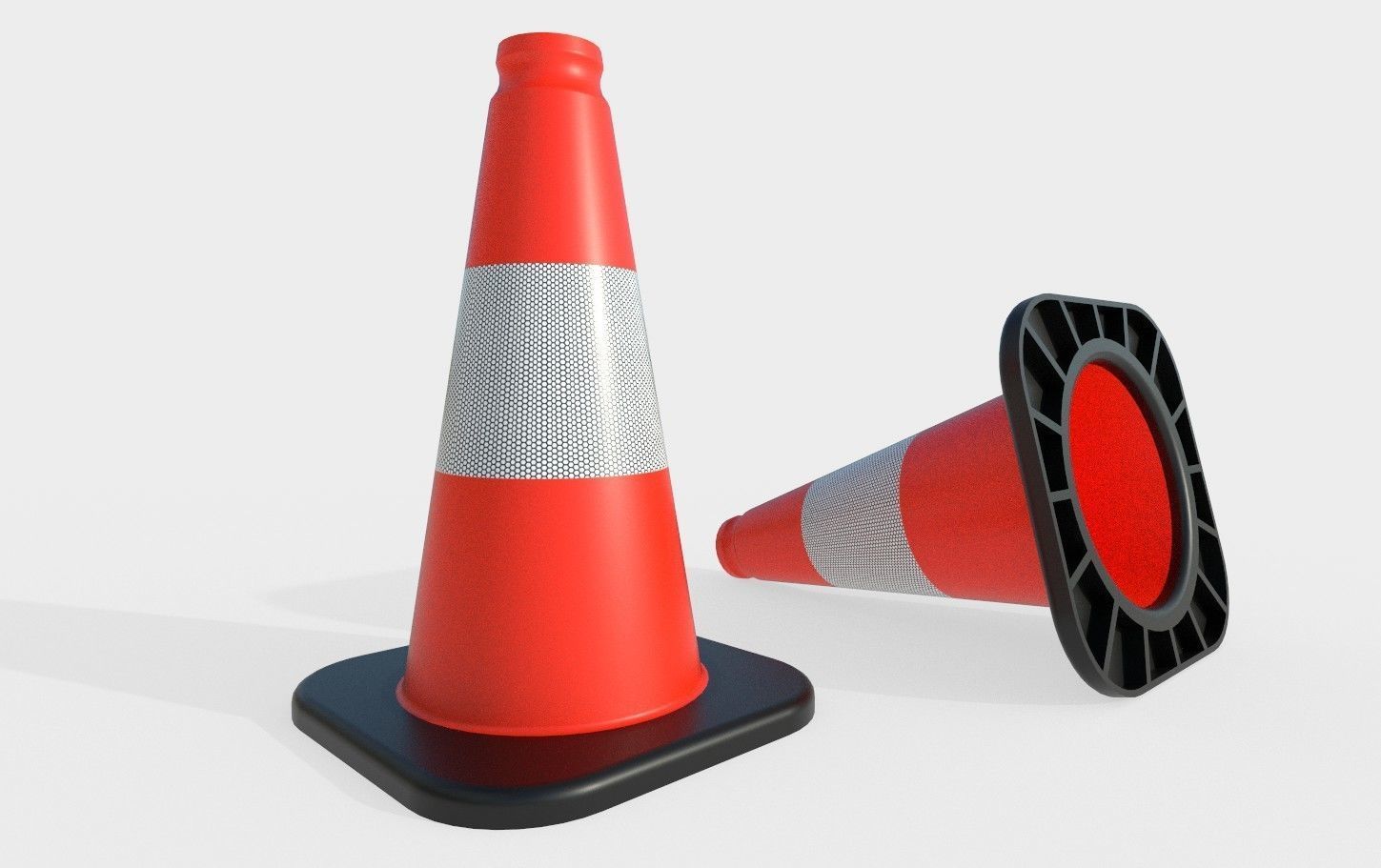 Road Cone M2 - with STL Low-poly 3D model_1