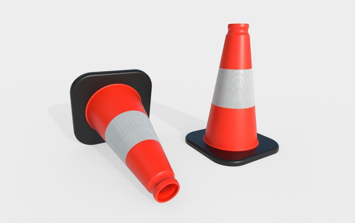 Road Cone M2 - with STL Low-poly 3D model_5