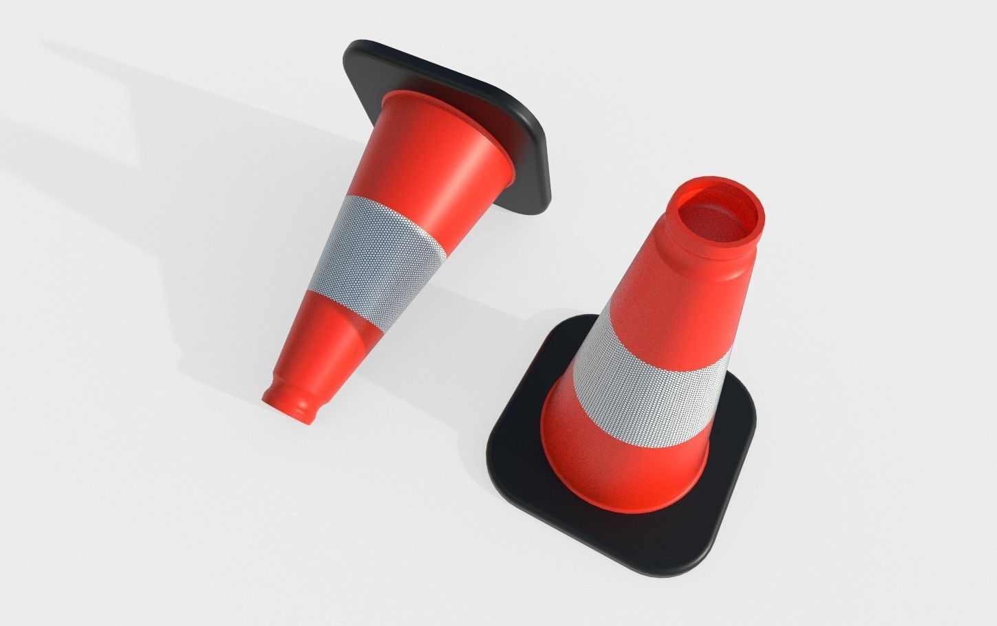 Road Cone M2 - with STL Low-poly 3D model_11