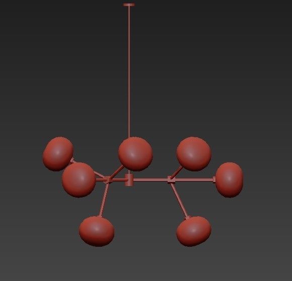 NABILA chandelier with balls hanging from it 3D model_2