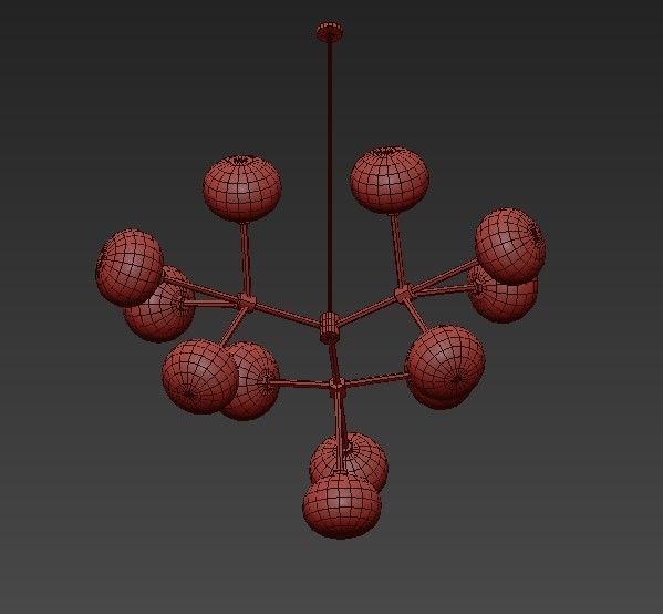 NABILA chandelier with balls hanging from it 3D model_4