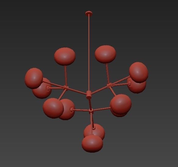 NABILA chandelier with balls hanging from it 3D model_3
