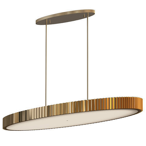 PARAMOUNT oval pendant light with gold finish 3D model