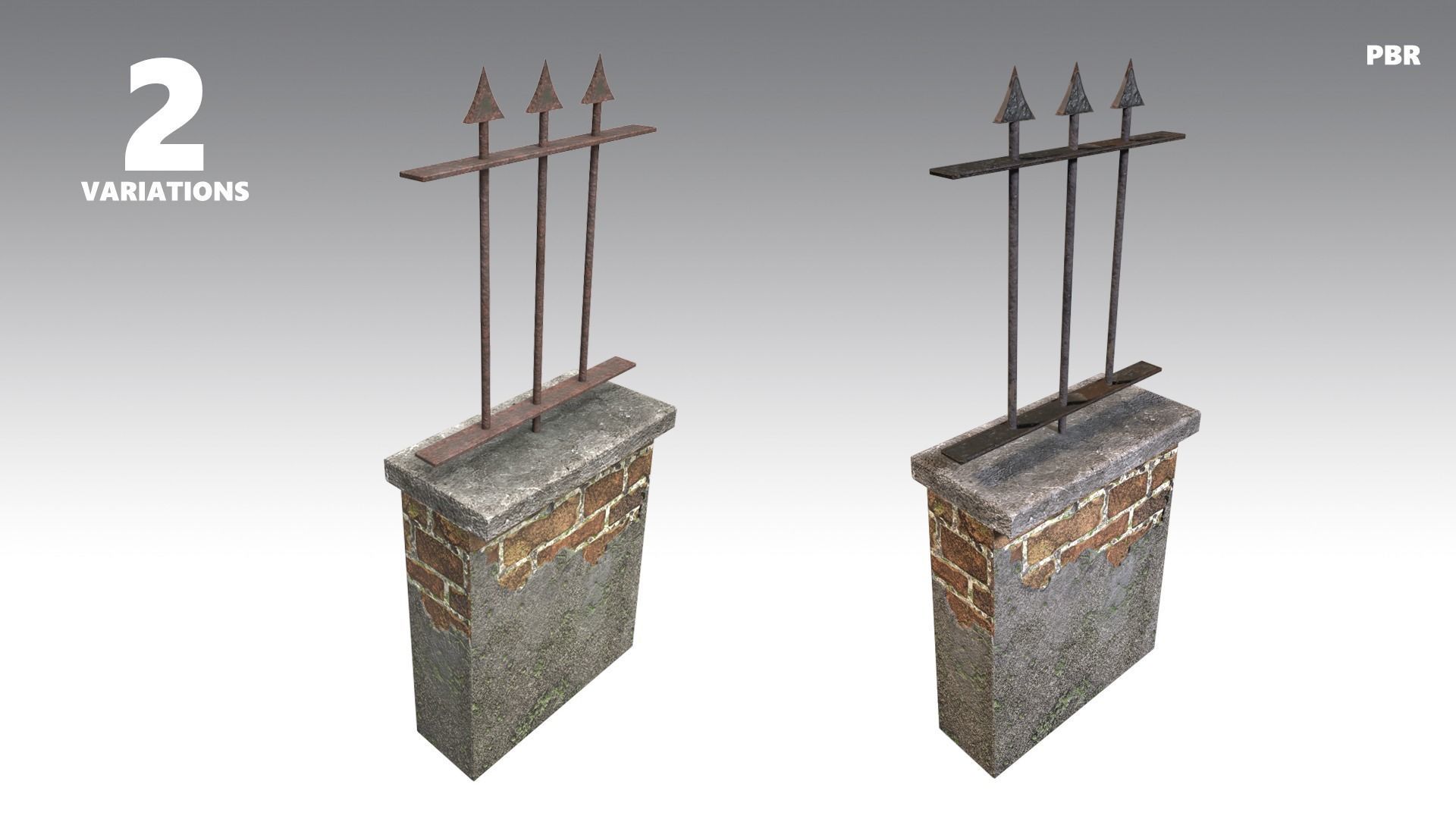 Brick Wall Pack PBR - Modular - Version 6 - Low-poly 3D model_1