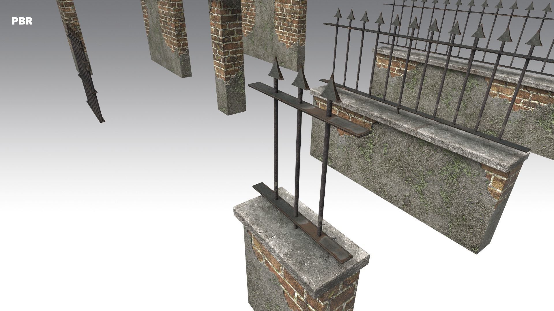 Brick Wall Pack PBR - Modular - Version 6 - Low-poly 3D model_3