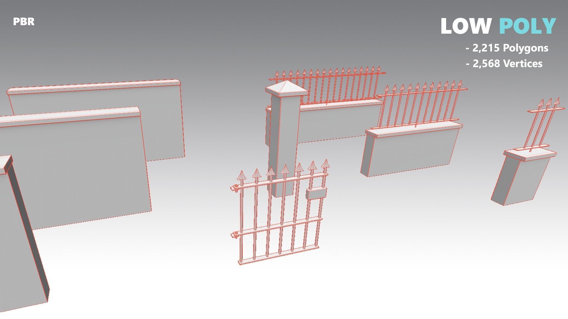 Brick Wall Pack PBR - Modular - Version 6 - Low-poly 3D model_10