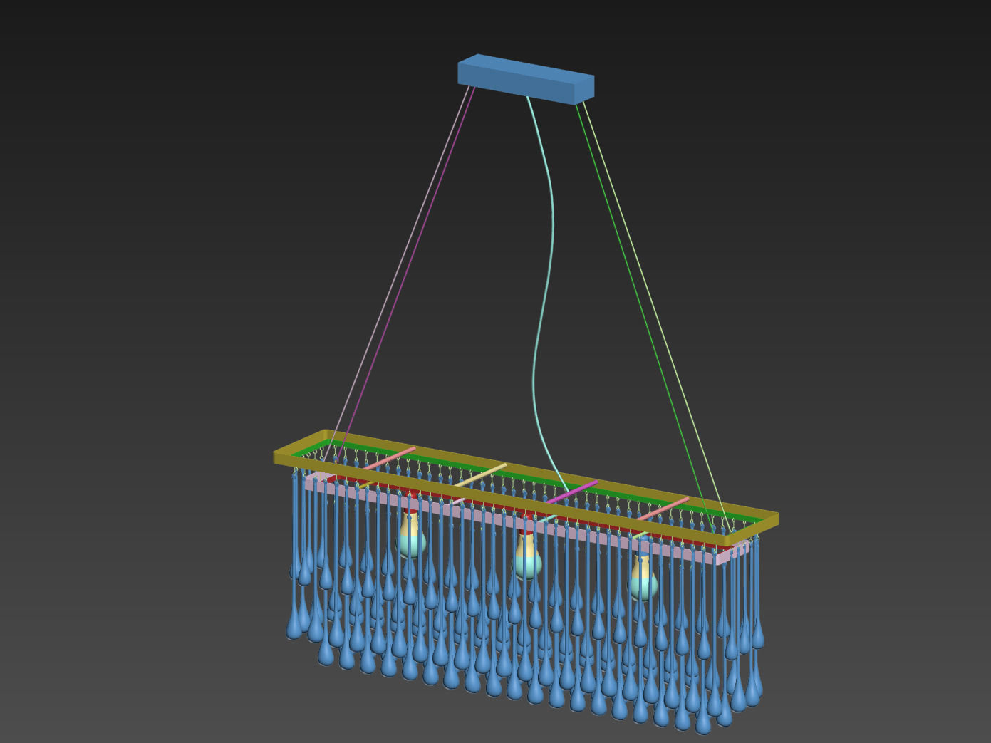  Ochre Drizzle Chandelier 3D model_6
