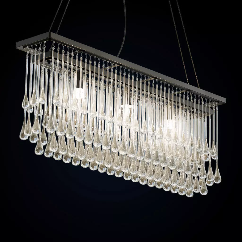  Ochre Drizzle Chandelier 3D model_0