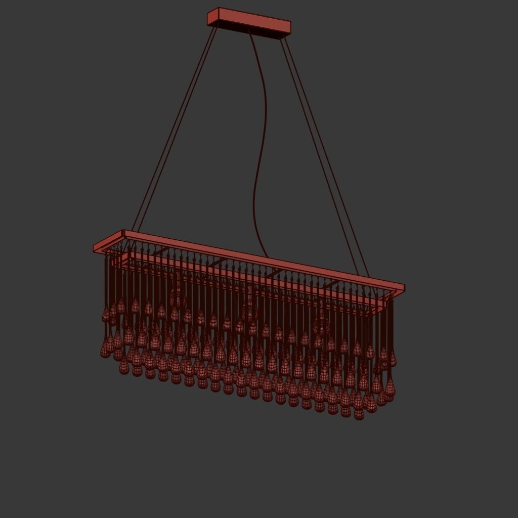  Ochre Drizzle Chandelier 3D model_1