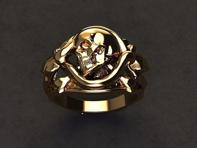 Skull and Snakes Man Ring Design  3D print model