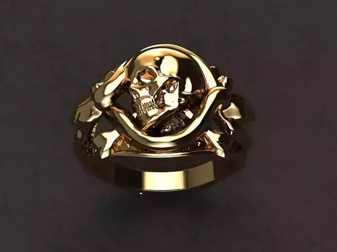 Skull and Snakes Man Ring Design 