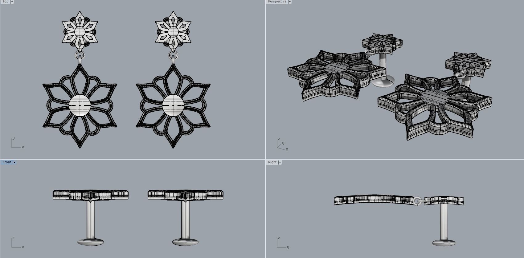 GOLD EARRING 3D print model_4