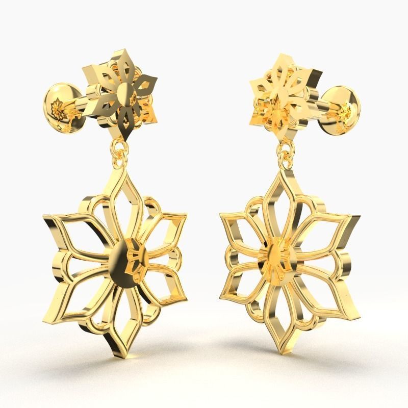 GOLD EARRING 3D print model_2