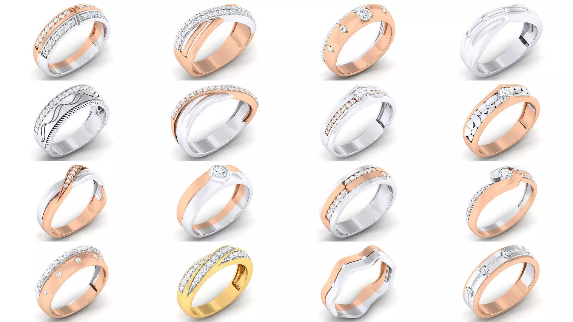91 Couple Band Ring 3dm mgx render detail 3D Model Pack