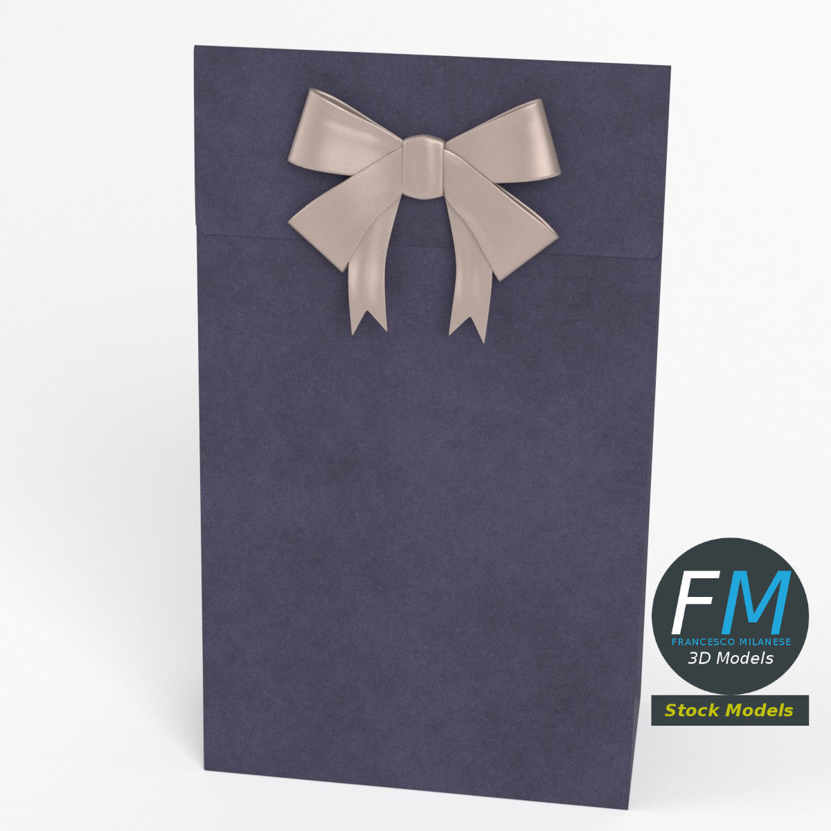 Gift paper bag 3D model_2