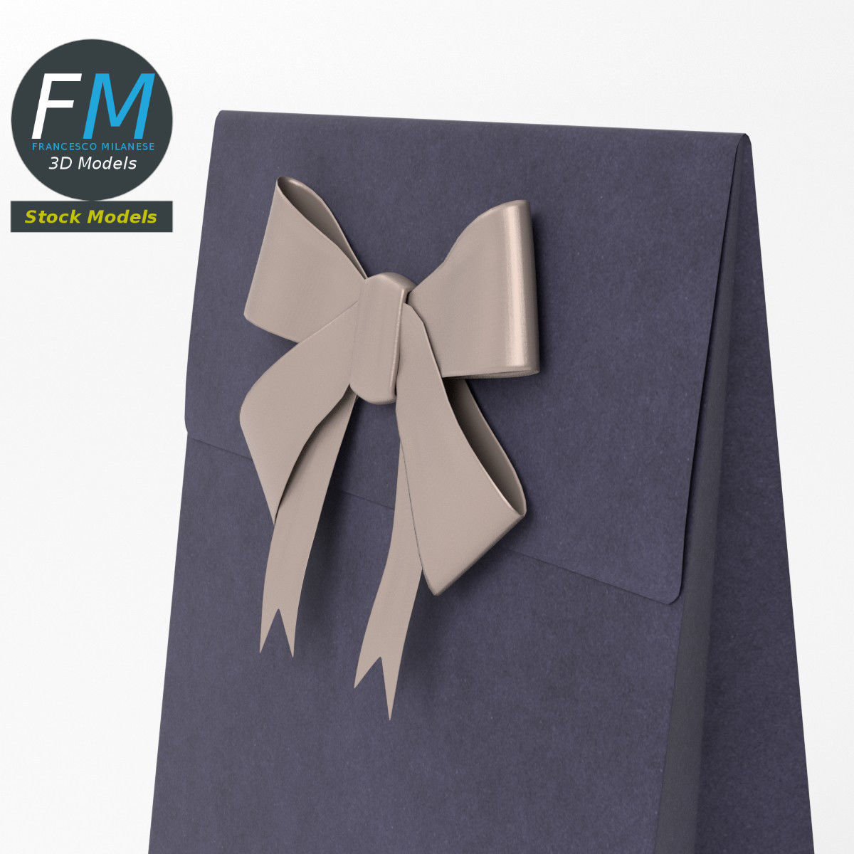 Gift paper bag 3D model_5