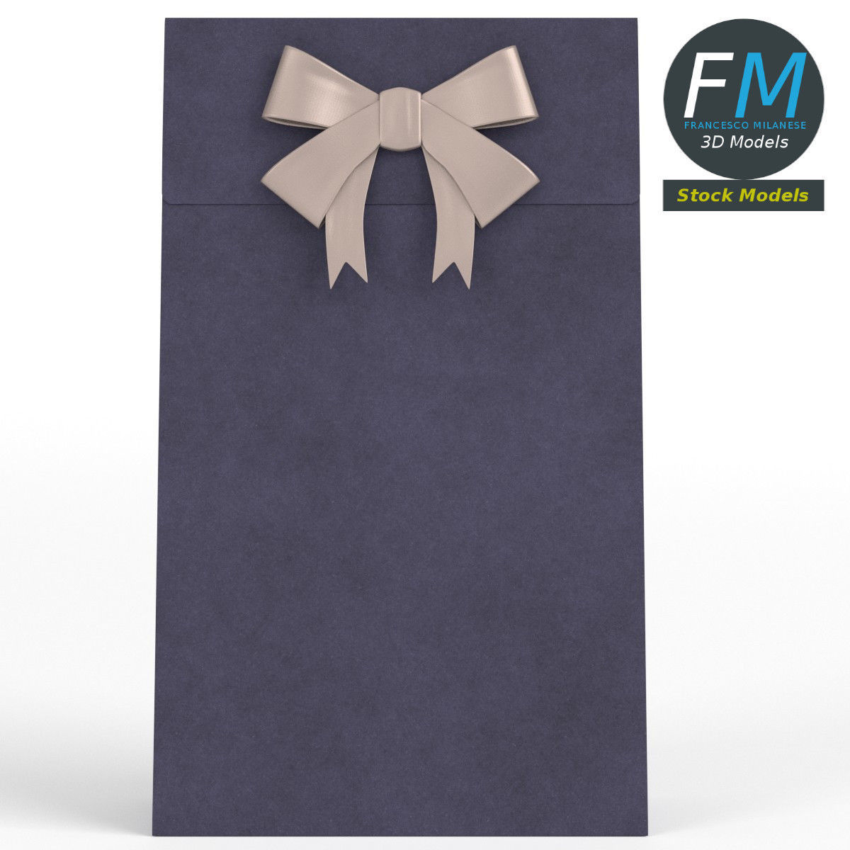 Gift paper bag 3D model_3