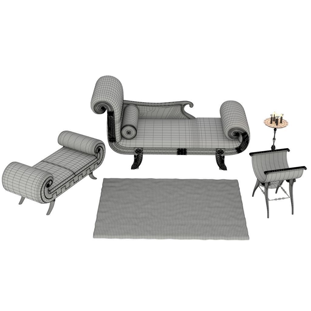 Roman furniture 3D model_2