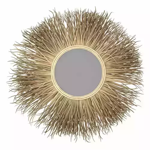 Bazar Bizar GRASS MIRROR Round wall mounted rattan mirror 3D model