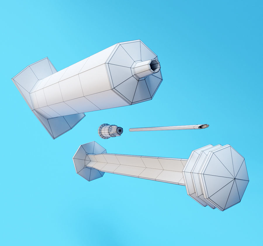 Syringe - Medical Instrument 3D model Low-poly 3D model_7