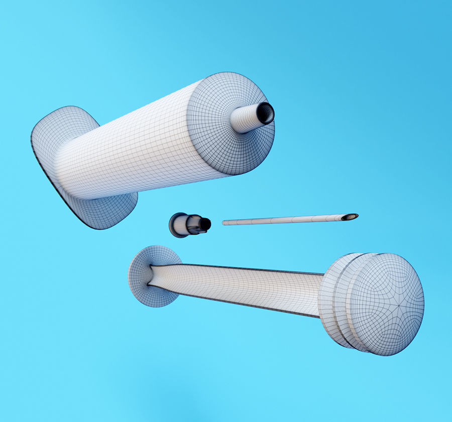 Syringe - Medical Instrument 3D model Low-poly 3D model_8