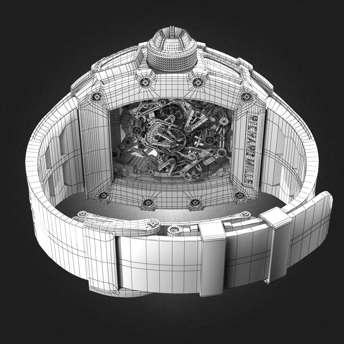 Richard Mille RM 50-03 Watch With Orange Strap 3D model_15