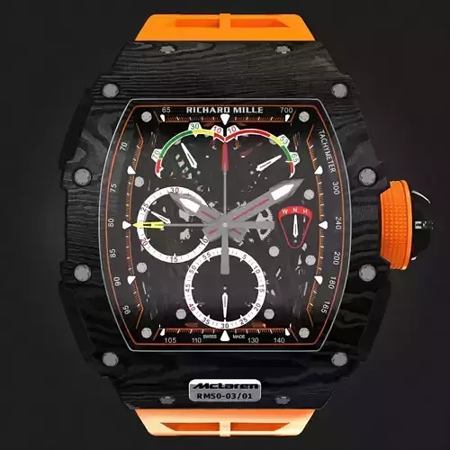Richard Mille RM 50-03 Watch With Orange Strap 3D model