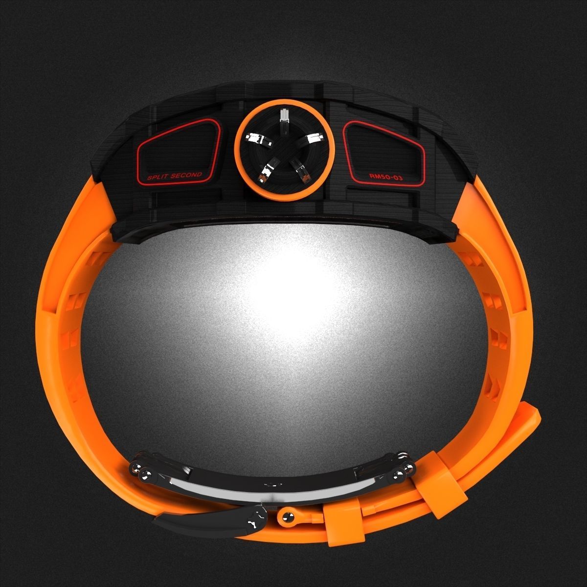 Richard Mille RM 50-03 Watch With Orange Strap 3D model_3