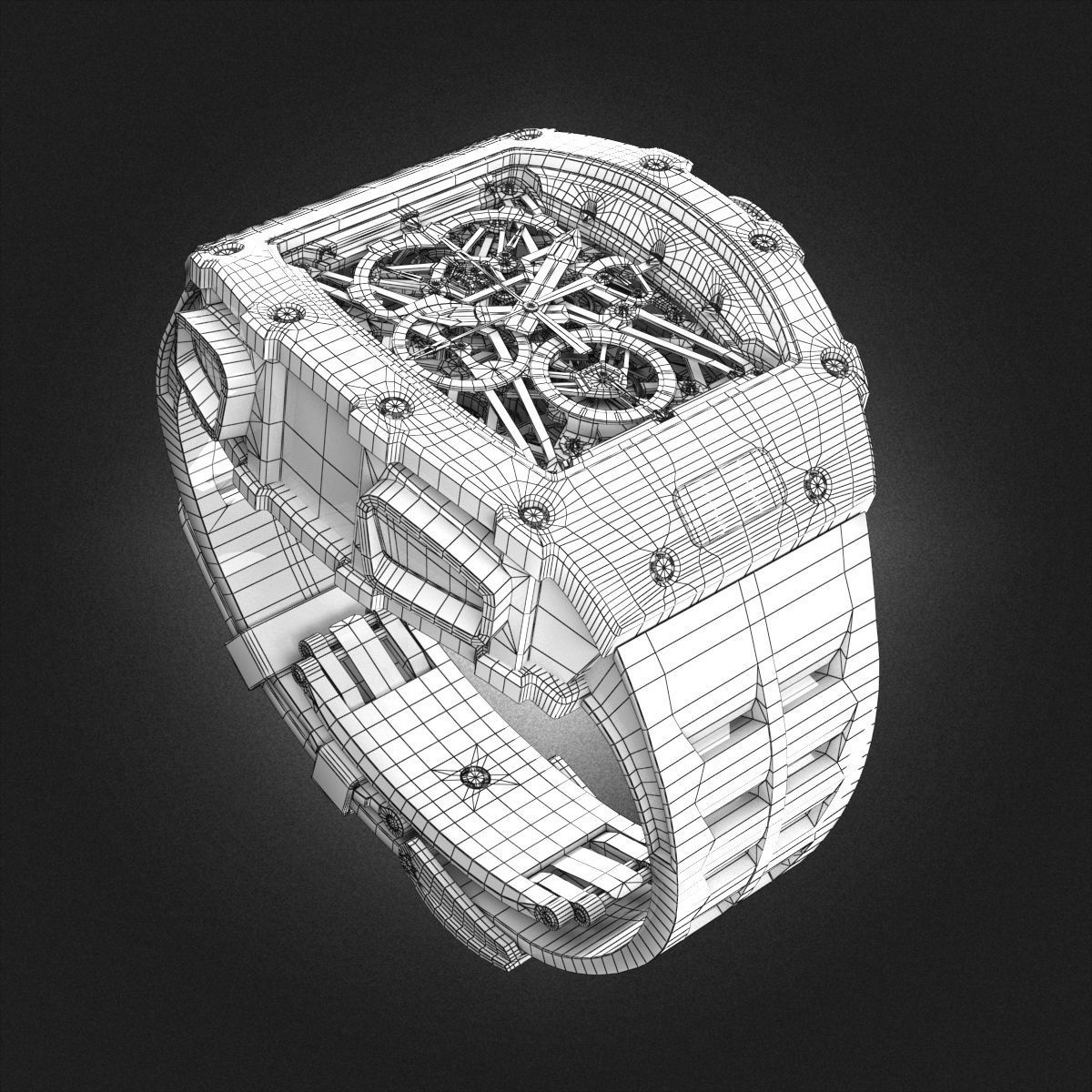 Richard Mille RM 50-03 Watch With Orange Strap 3D model_12