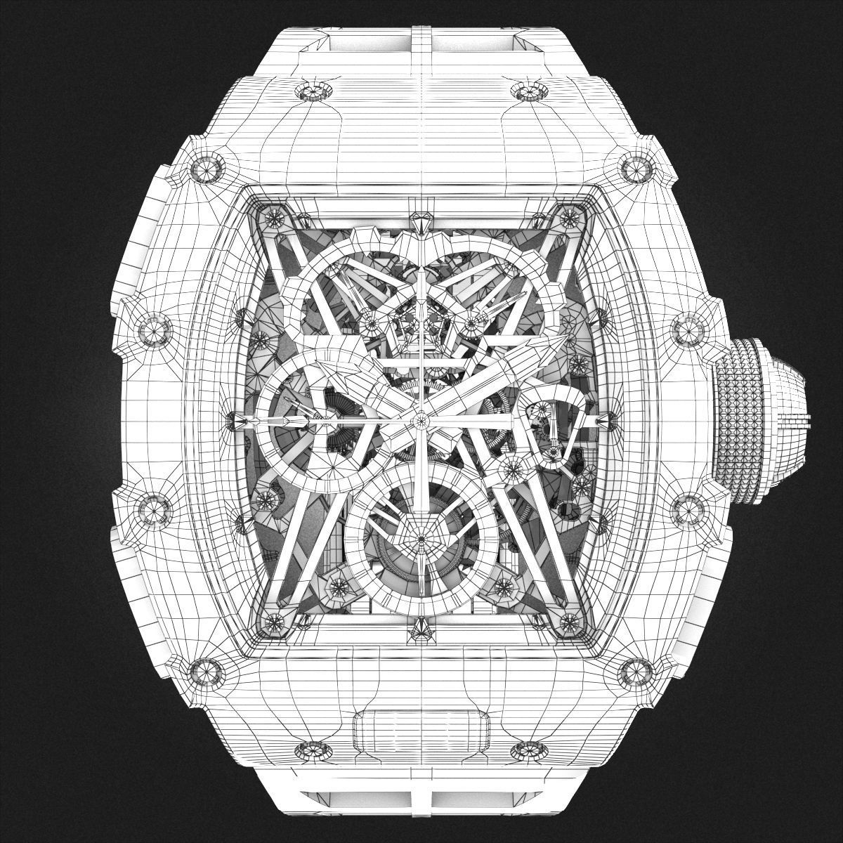 Richard Mille RM 50-03 Watch With Orange Strap 3D model_11