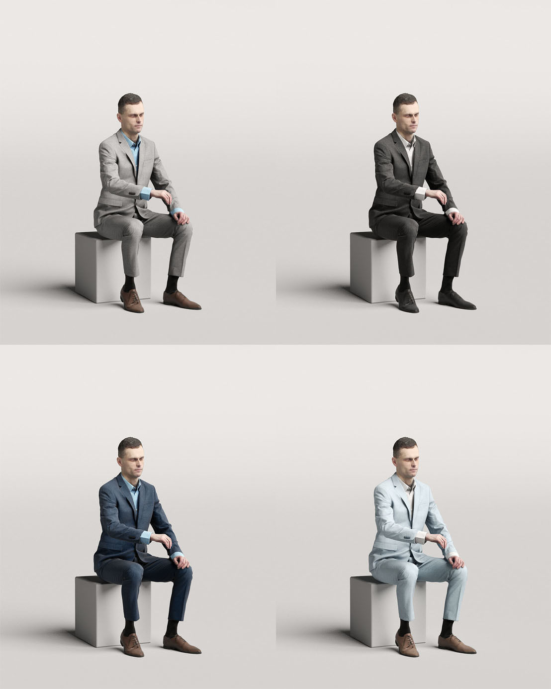 Humano 5-Pack - OFFICE - BUSINESS PEOPLE - 5x 3D models 01D 3D Model Collection_7