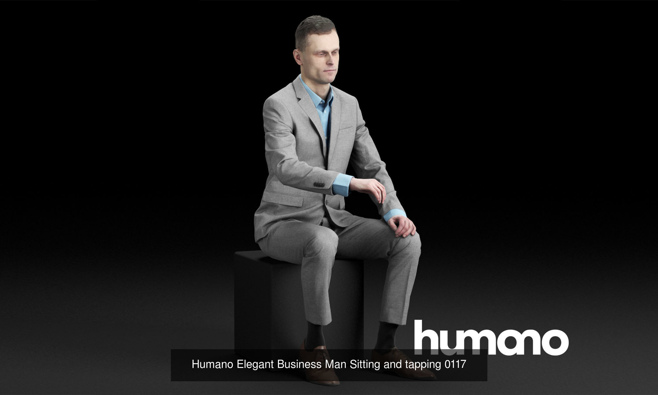 Humano 5-Pack - OFFICE - BUSINESS PEOPLE - 5x 3D models 01D 3D Model Collection_5