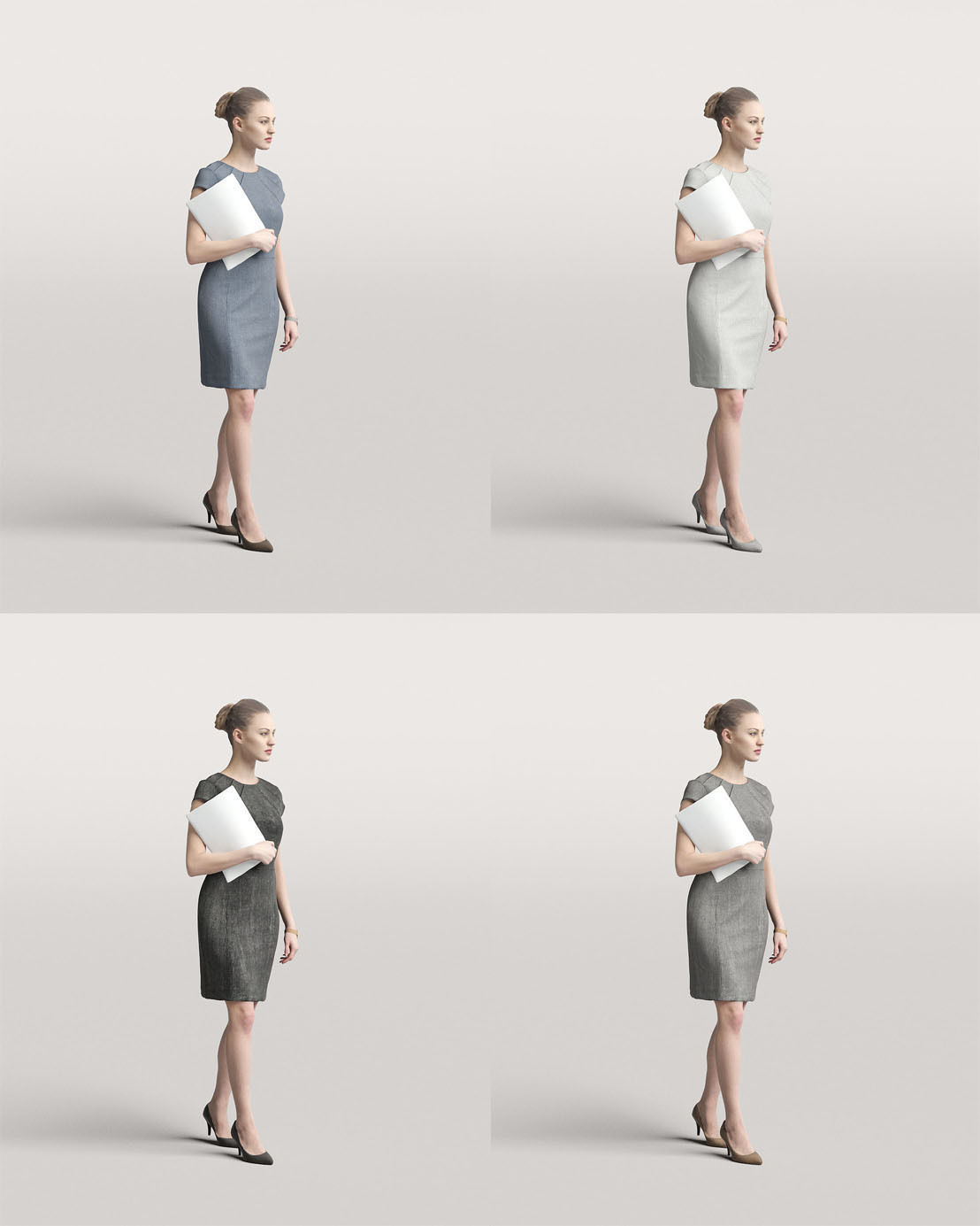 Humano 5-Pack - OFFICE - BUSINESS PEOPLE - 5x 3D models 01D 3D Model Collection_9